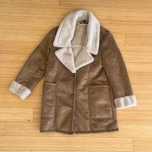 Petite vegan shearling lined coat, Banana Republic